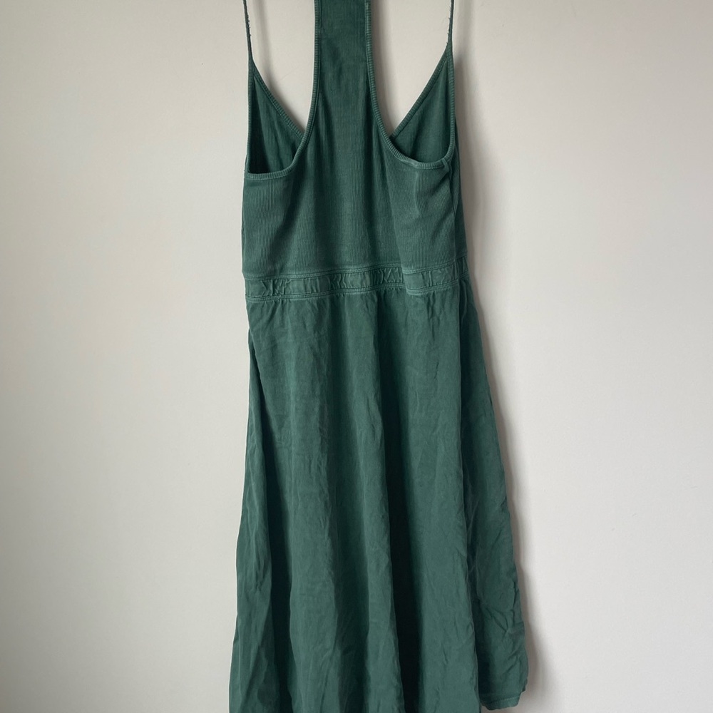 Anthropologie Daily Practice 100% cotton Green Racerback hi-lo dress size Small - Picture 5 of 16